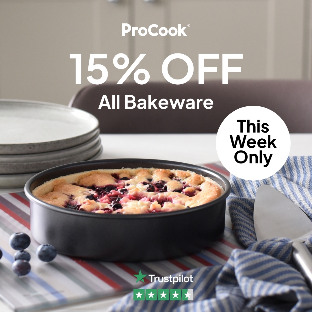 Retail social Meta 1080x1080 brand and procook overlay 15 OFF BAKEWARE